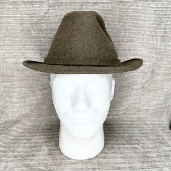 LOCK & Co Hatters Trilby Wool Fur Felt Hat Size 7 1/8 (58) Green Made In England